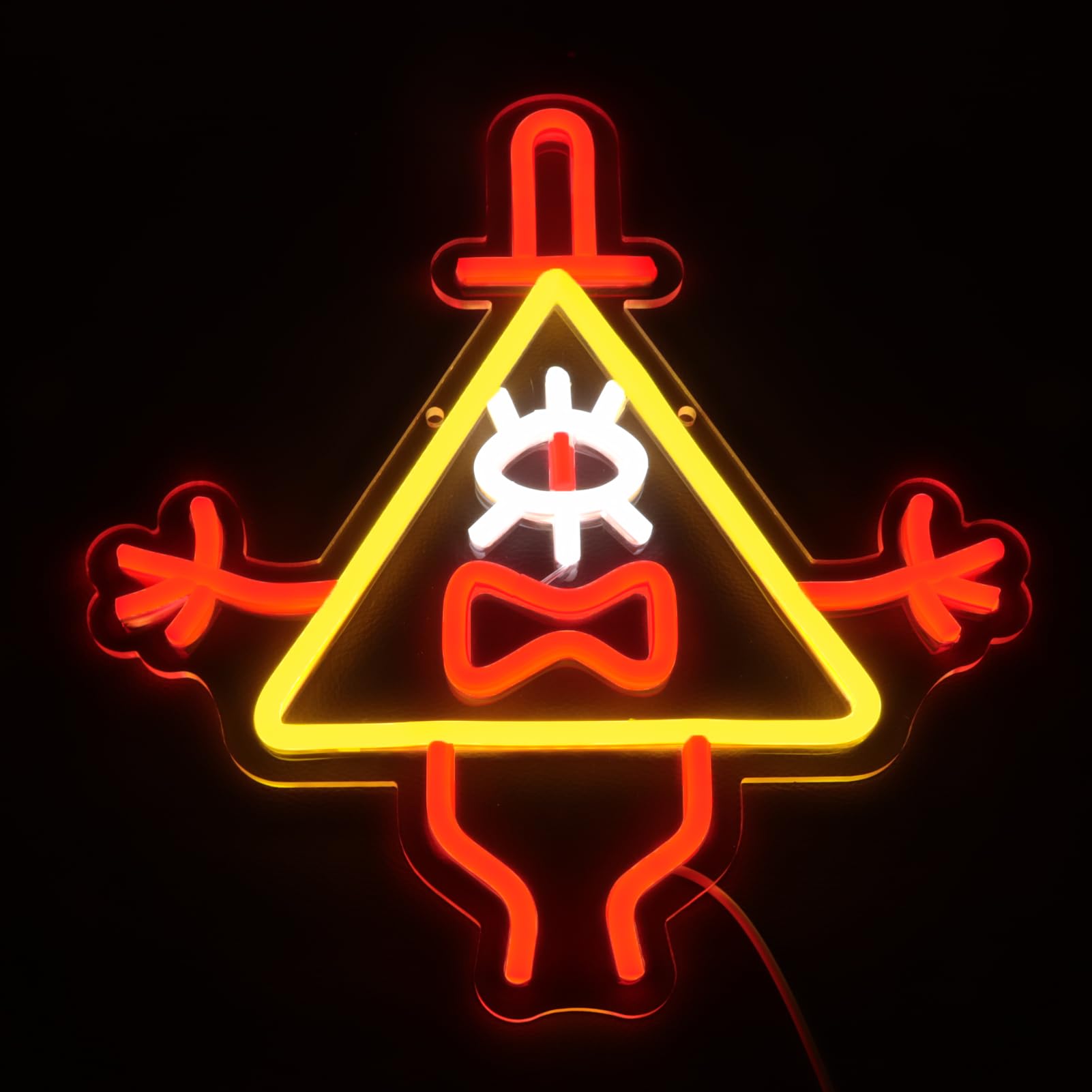 ASDGGBL Neon Sign - Gravity Falls Triangle Monster - Yellow Acrylic Wall Decor for Home, Bar, Cafe, Office, Dormitory