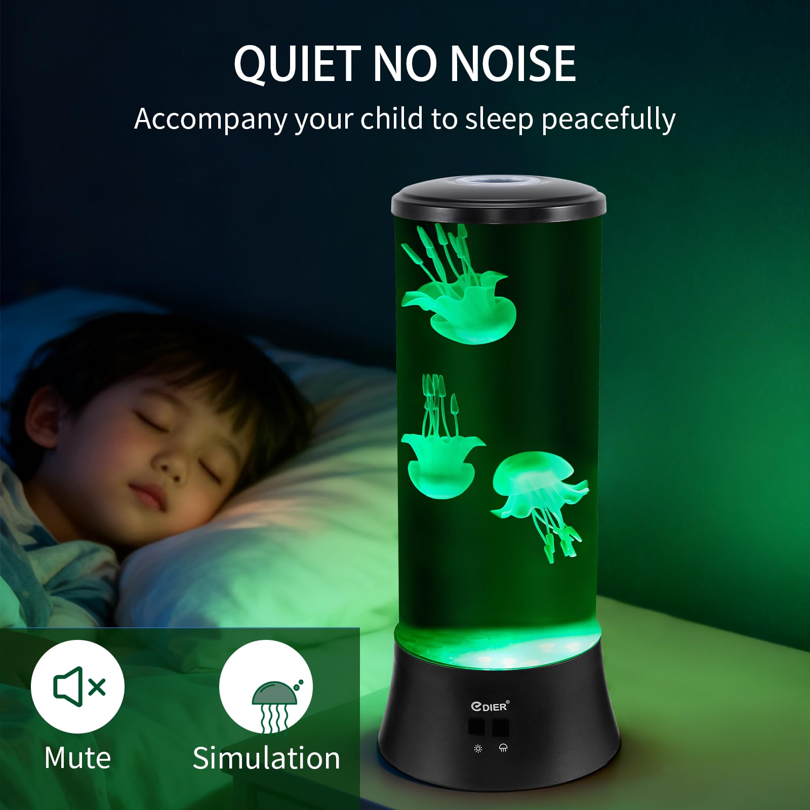 Edier Jellyfish Lamp  15 Inch Large Jellyfish Aquarium With Realistic Jellyfish & Noiseless Pump  Jelly Fish Light Lamp For Home Office Decor  Holiday Gift