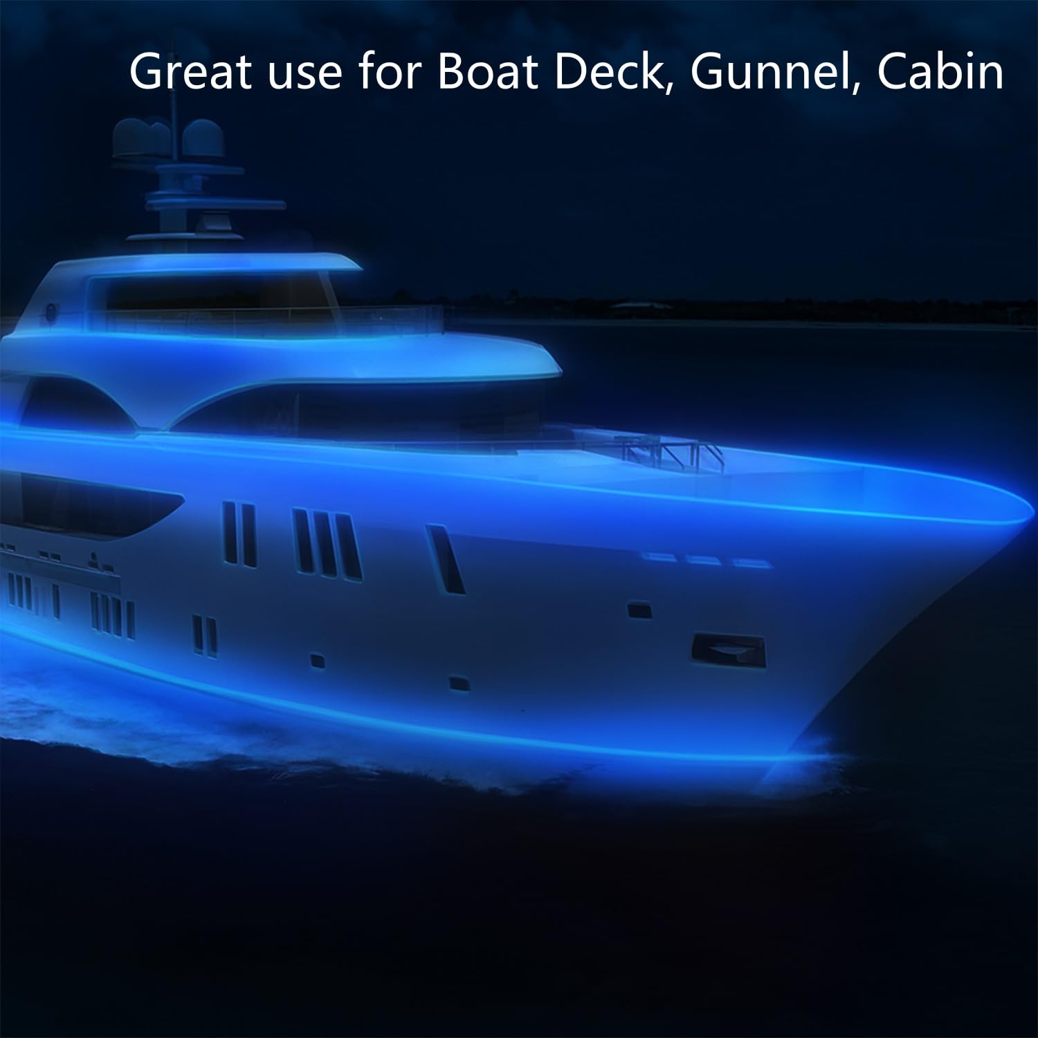 Vbakor LED Strip Lights for Boats, 12V 32.8FT Waterproof Blue Interior Lighting, Model VH284605, Night Fishing Lights