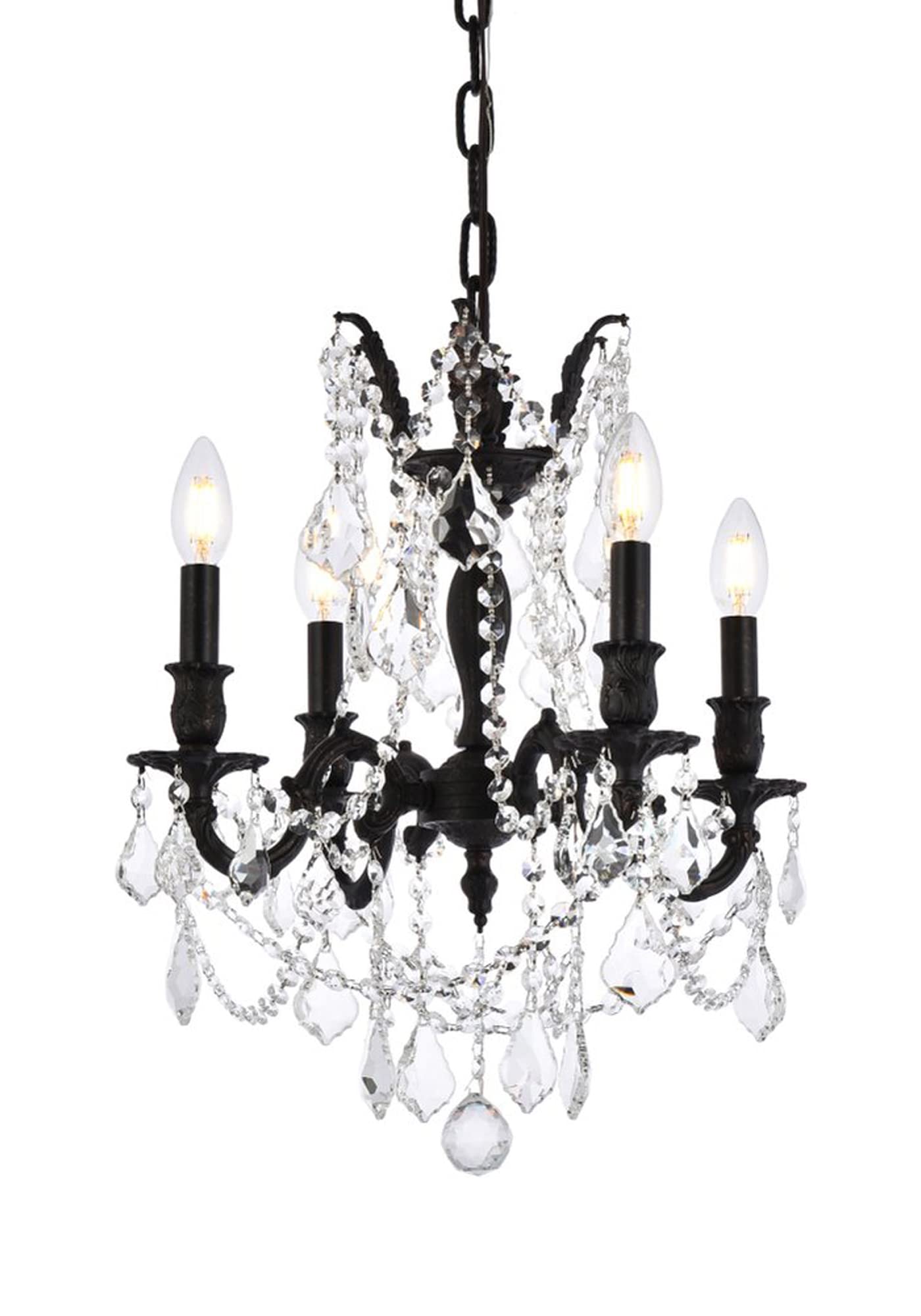 Elegant Lighting Royal Cut Crystal Chandelier, 17in x 21in, Bronze, Model 9204D17DB/RC