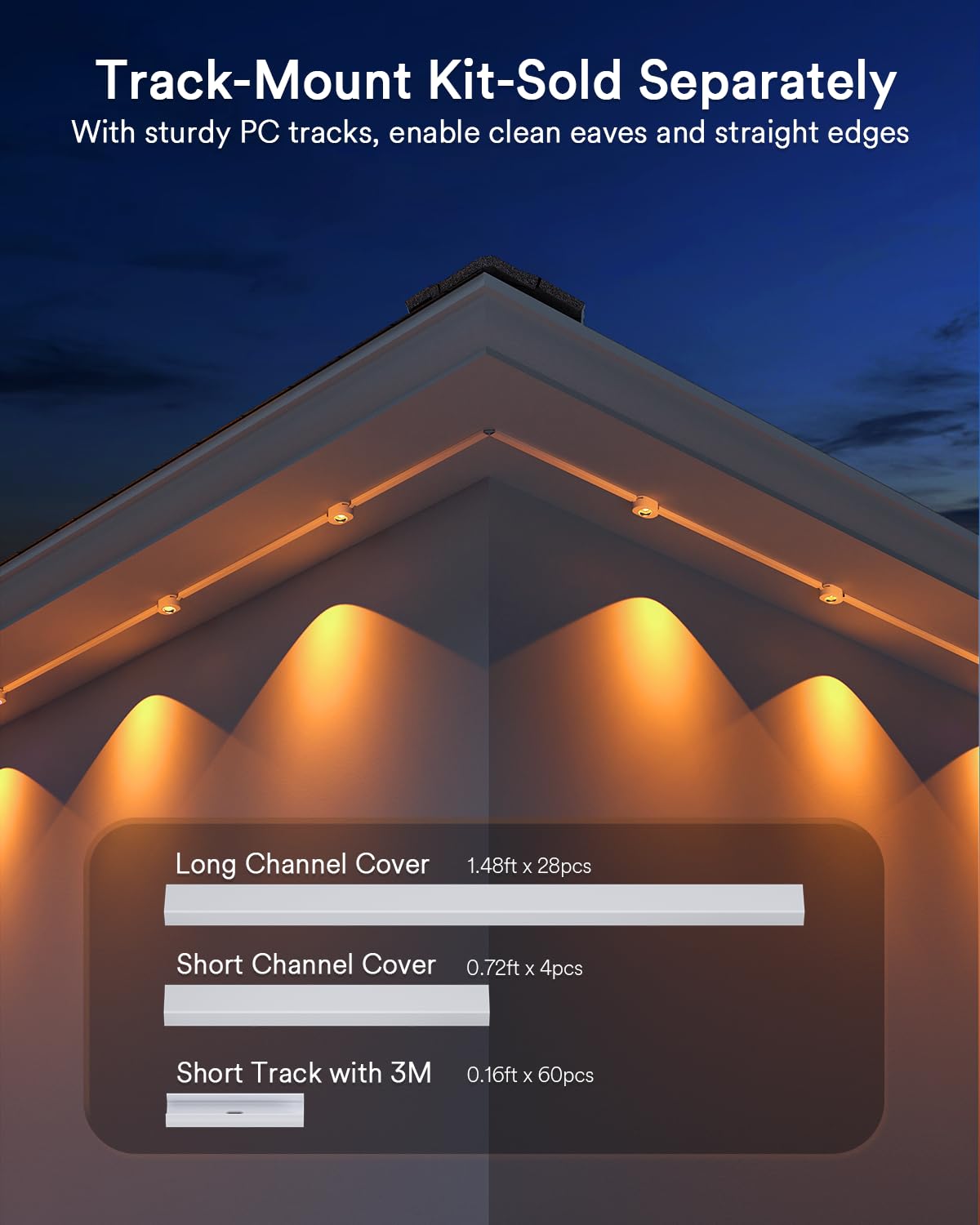 Lumary Smart Permanent Outdoor Lights 2 With Remote & Slide-Base  50Ft With 30 Rgbaicw Leds 1800Lm For Daily & Accent Lighting  Work With Alexa Google  110+ Scene For Halloween Christmas Decor  White