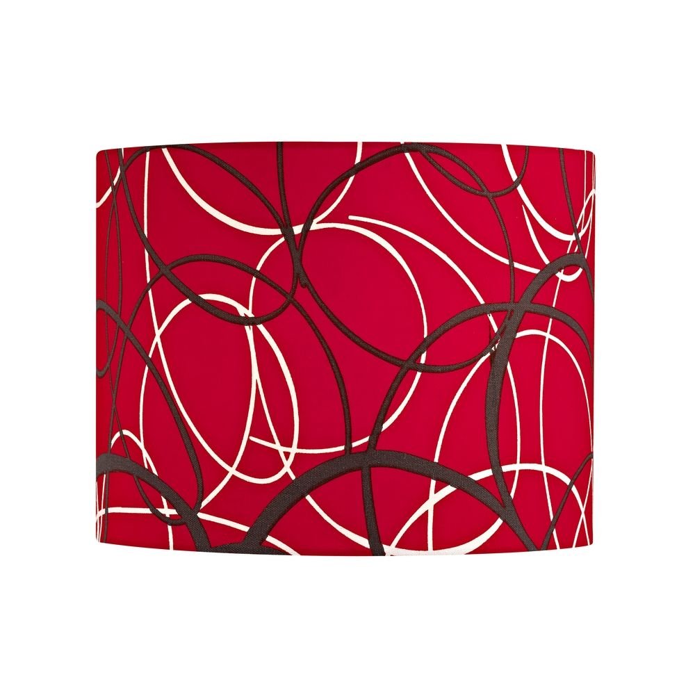 Red and Grey Drum Lamp Shade with Spider Assembly