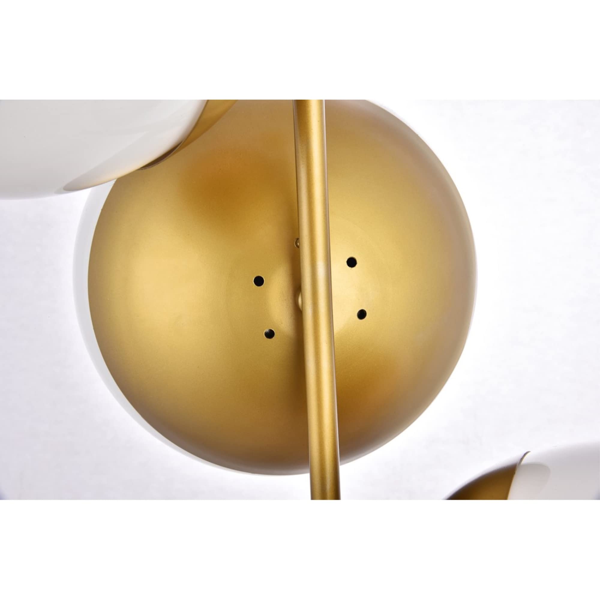 Living District Eclipse 3 Lights Brass Pendant with Frosted White Glass