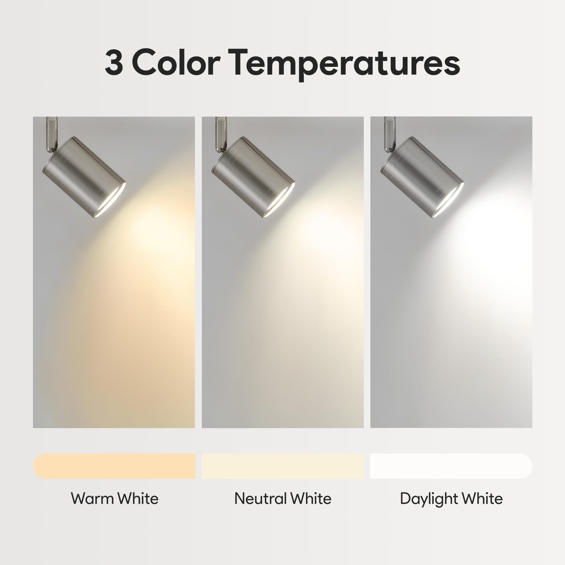 VONLUCE 6-Light LED Track Light Fixture, Rotatable GU10 Bulbs, Modern Nickel Ceiling Spotlight for Kitchen, Office, Bedroom, Model TCL-CR06