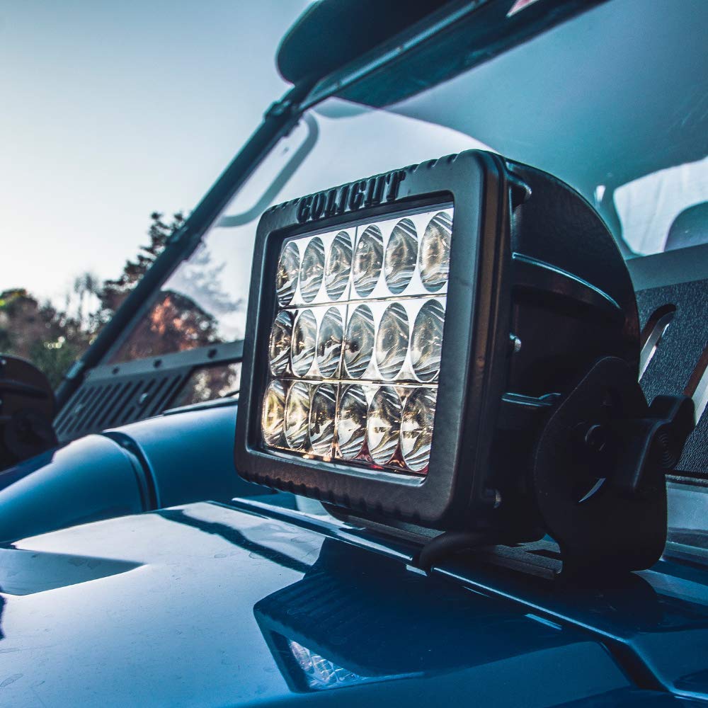 Golight|Gxl Performance Spotlight Led Permanent Mount Flood Light For Work Trucks, Boats, Rvs And More Marine Grade - Black