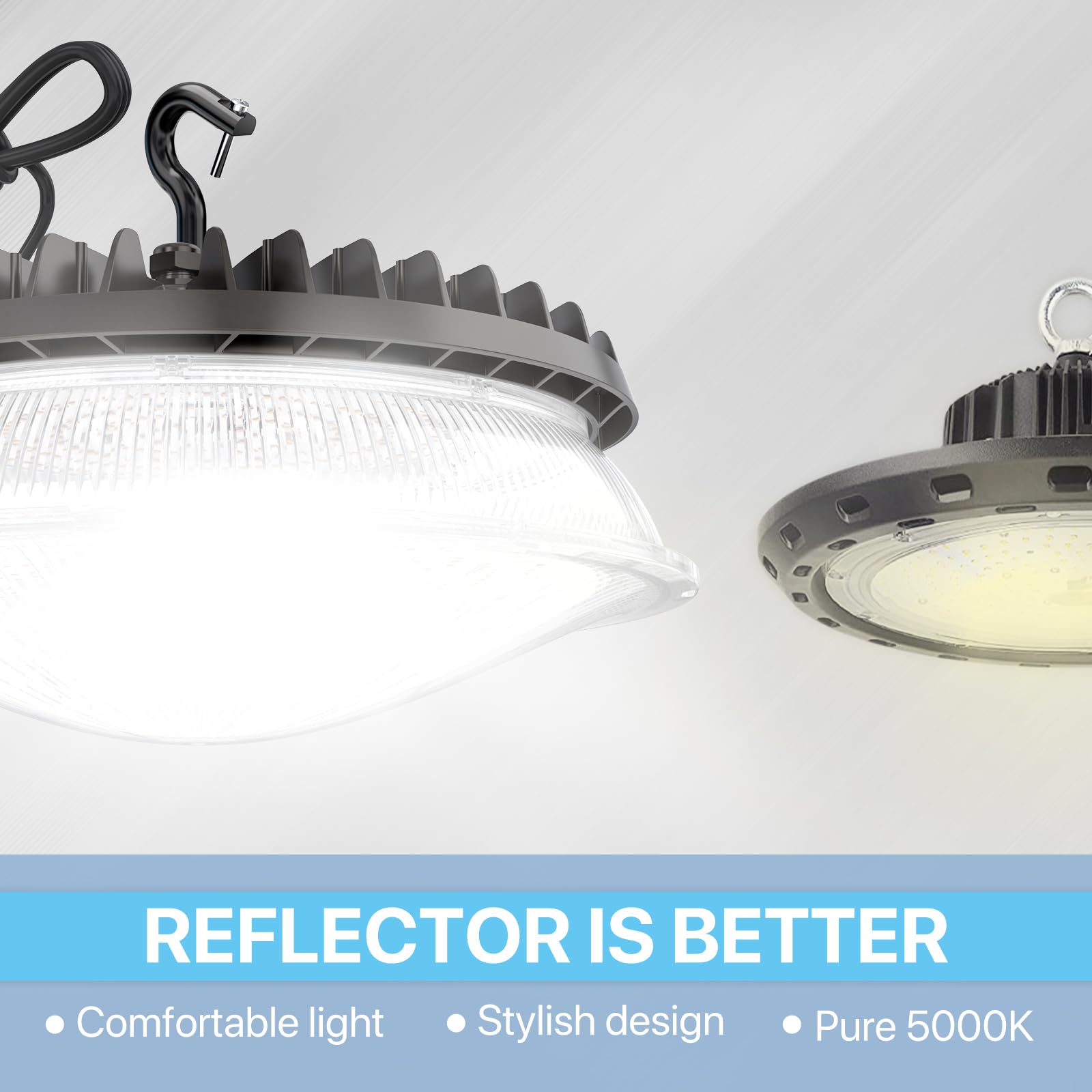 HYPERLITE LED High Bay Light 150W 18,750 LM UFO Black Aluminum Model ST ETL Listed
