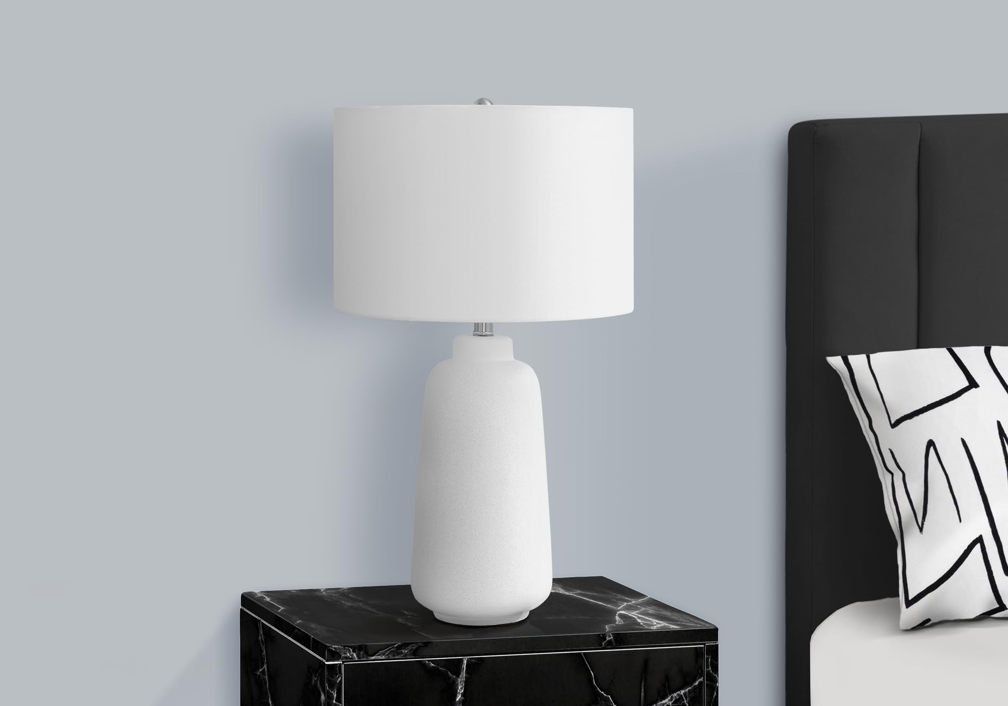 Monarch Specialties I 9716 Table Lamp, Cream Ceramic, Ivory Shade, 15inL x 15inW x 25.5inH