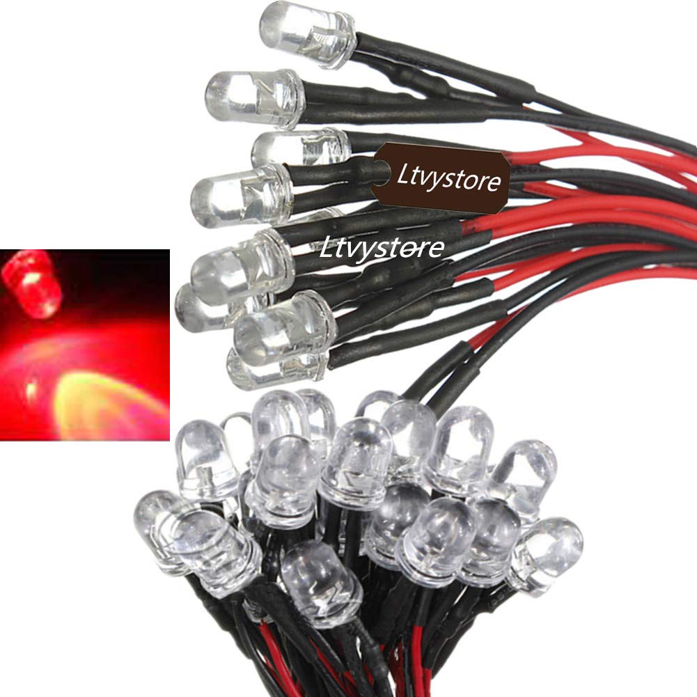 Ltvystore 30Pcs 3Mm Red Led Lights With Clips - 12V Prewired Bulbs For Display Panels