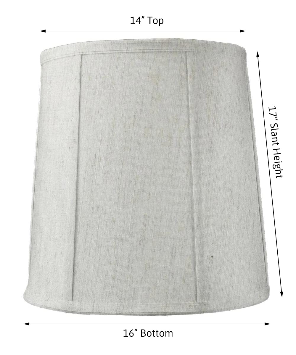 Homeconcept Prestige Tall Drum Lampshade - 14X16X17 Textured Oatmeal Linen With Brass Spider Fitter
