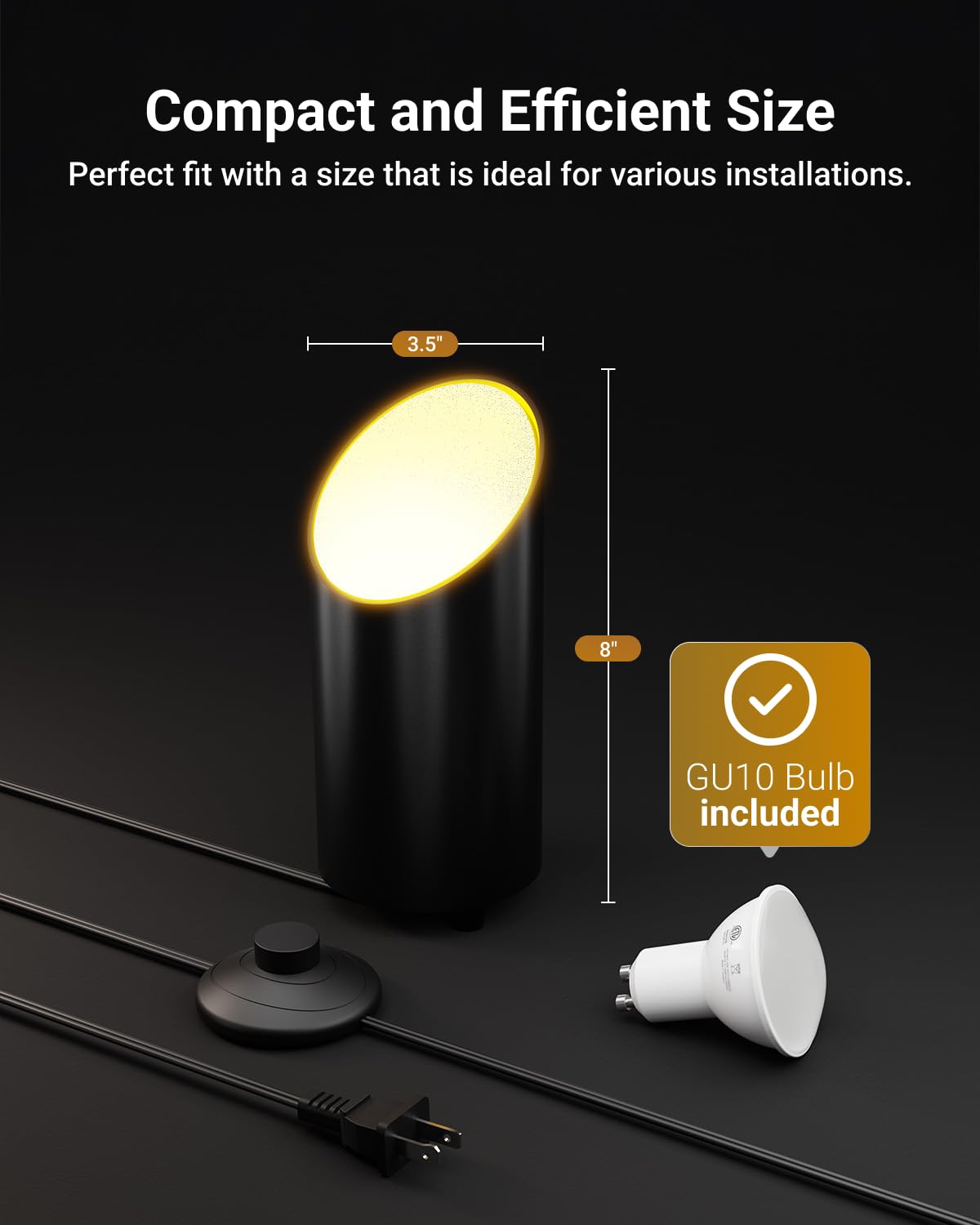 Sunco Uplighting Indoor LED Floor Can Light, 7W, 450 LM, 3000K Warm White, Black, 4 Pack - Ideal for Indoor Plants