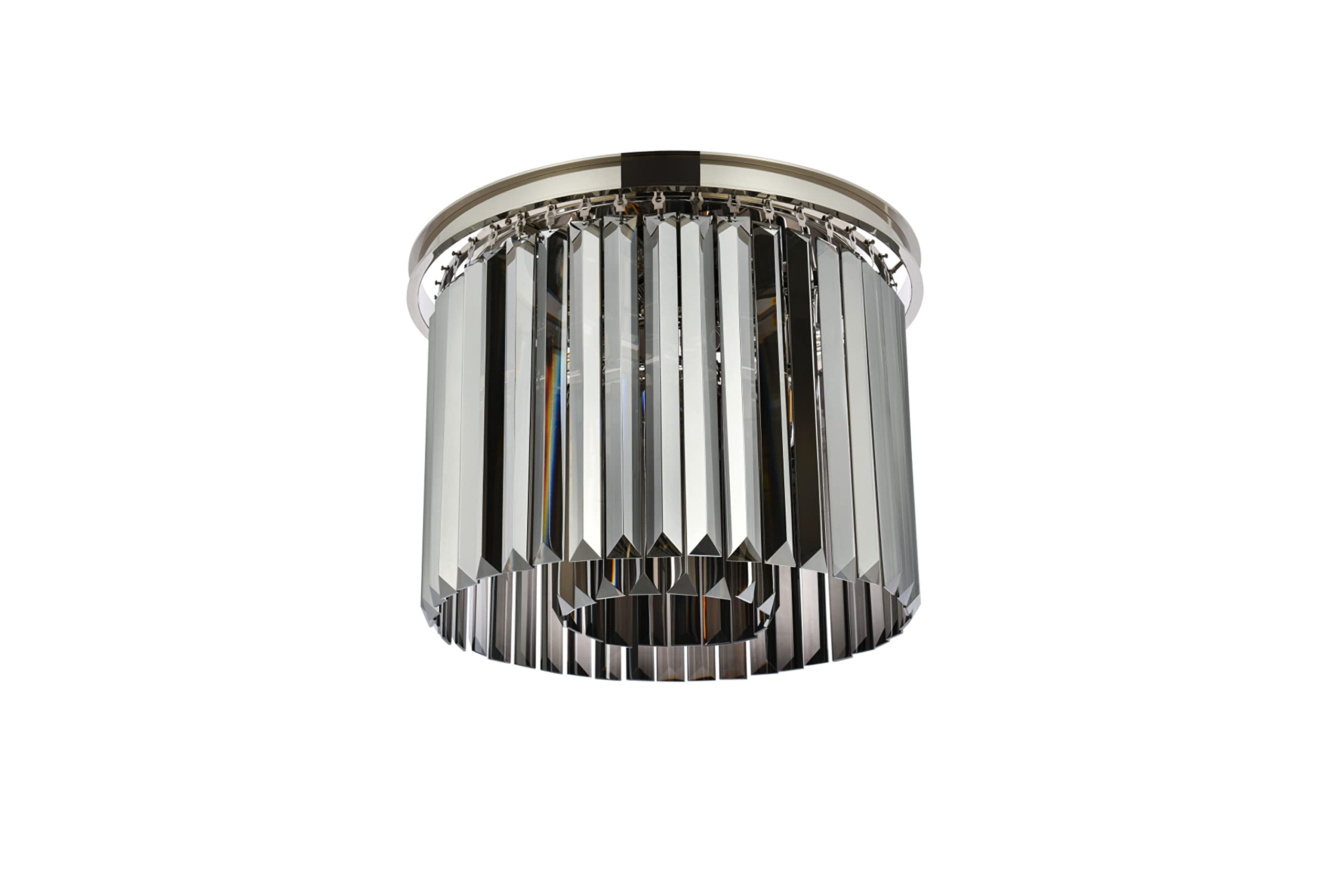 Elegant Lighting Sydney 6-Light Flush Mount - Metal, Matte Black, Model 1238F20MB-SS/RC