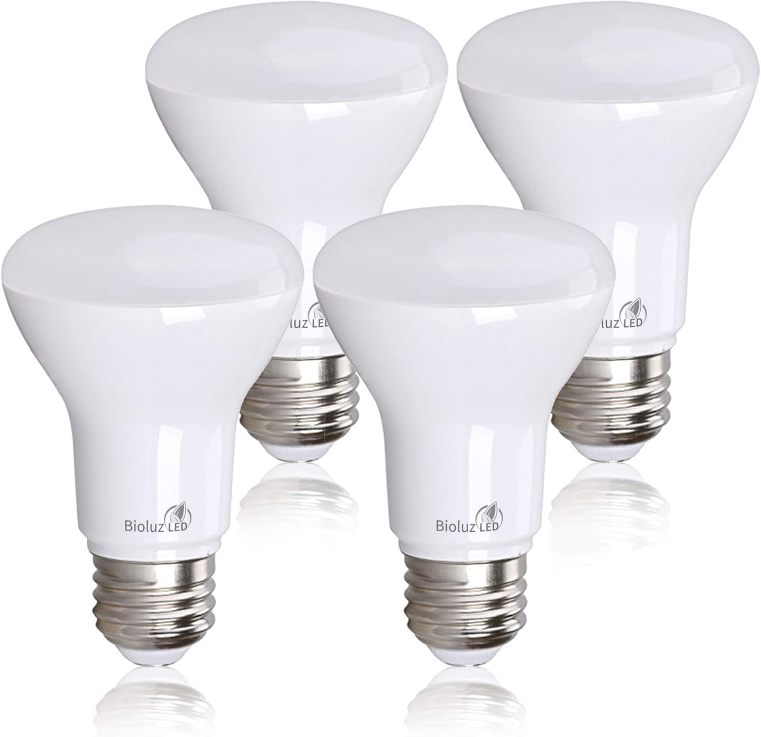 Bioluz Led 4 Pack Br20 Led Bulbs Indoor Flood Light R20 Dimmable High Cri 3000K Soft White, 50 Watt Equivalent Uses 7W, 540 Lume
