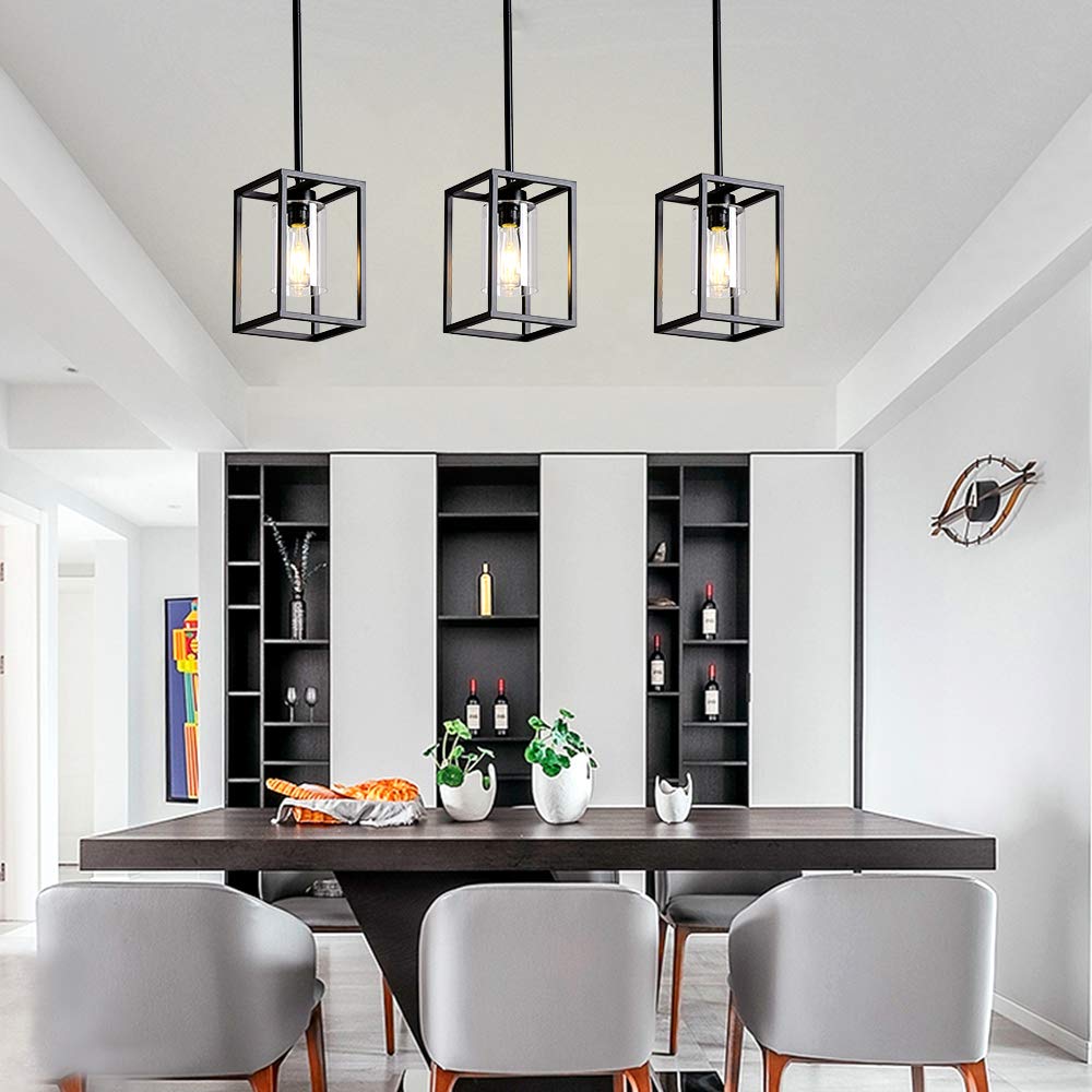Xilicon 1Light Foyer Chandelier Black Farmhouse Light Fixture Dining Room Lighting Fixtures Hanging Ceiling Lighting For Foyer E