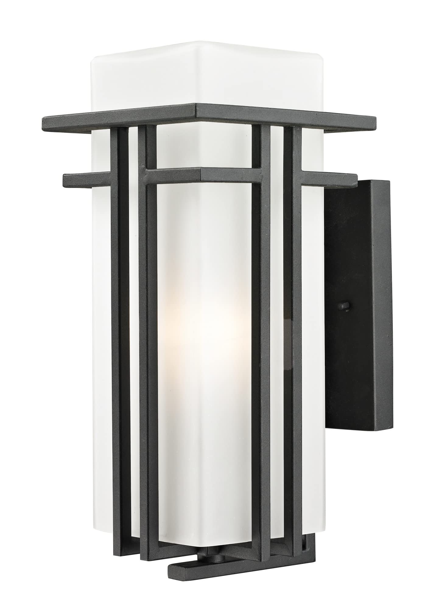 Z-Lite Outdoor Wall Light, Matte Opal, Alloy Steel, 14.50x8.25x6.50, Black, Model 549M-BK