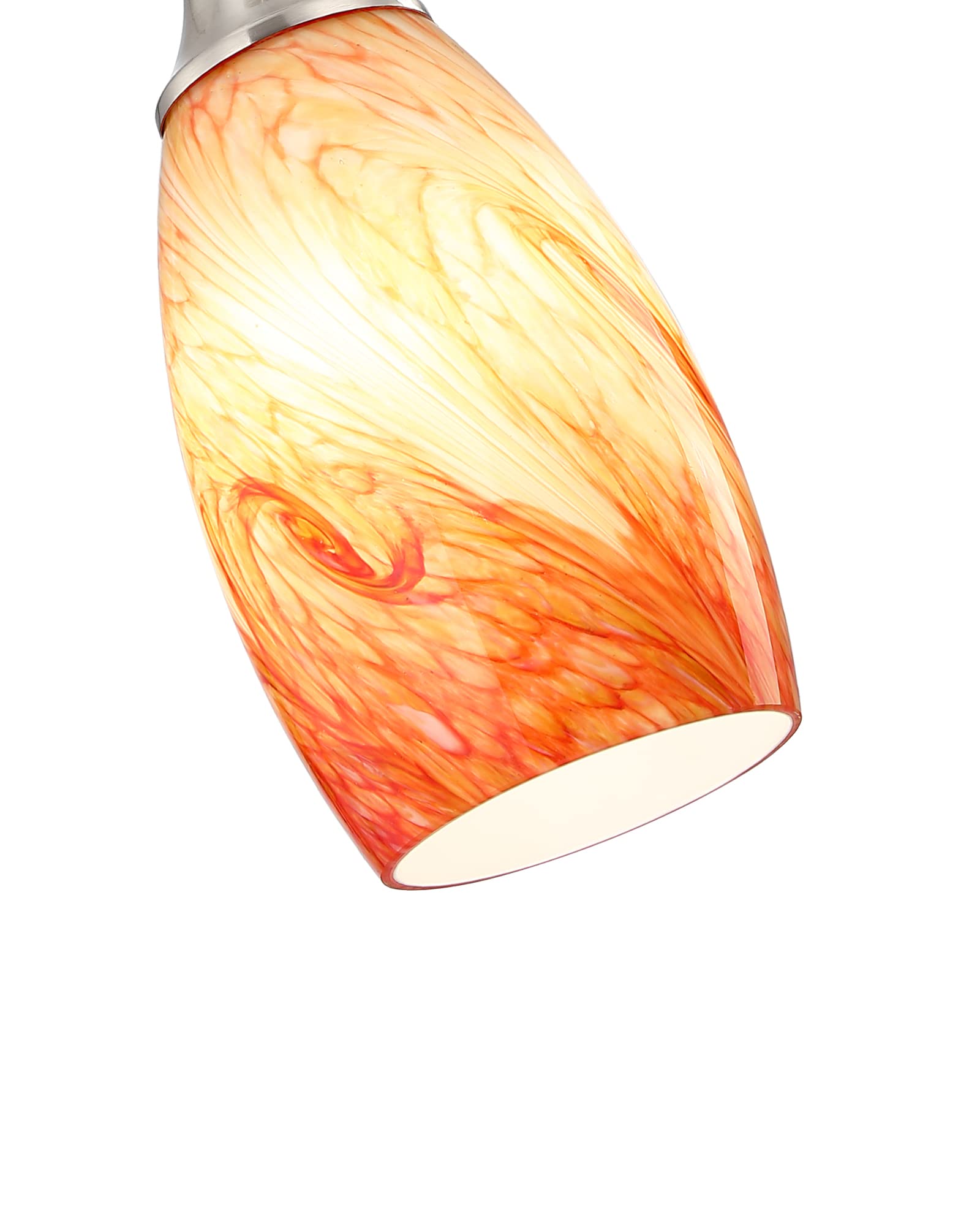 Karyfine Art Glass Mini Pendant Lights Kitchen Island Marble Glass Pendant Light Shade With Brushed Nickel Finish Ceiling Hangin