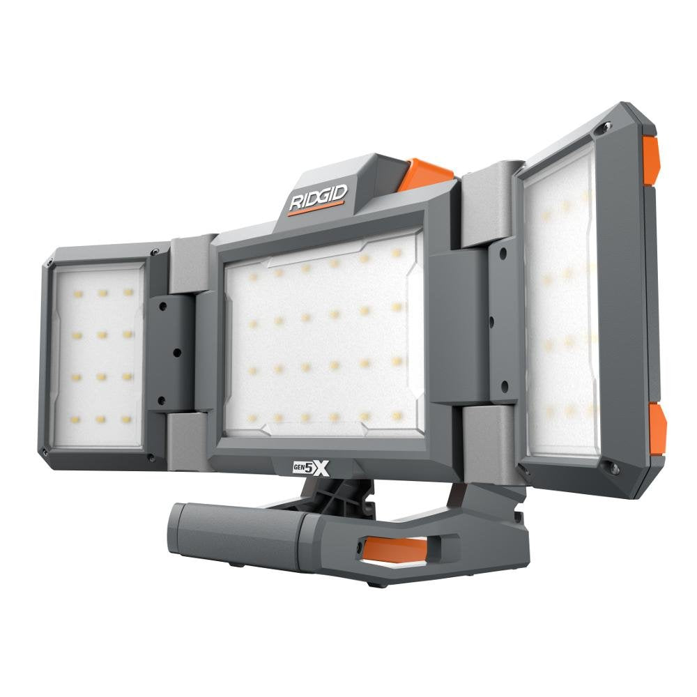 RIDGID GEN5X 18V Hybrid Folding Panel Light - Metal, White, Model R8694221B