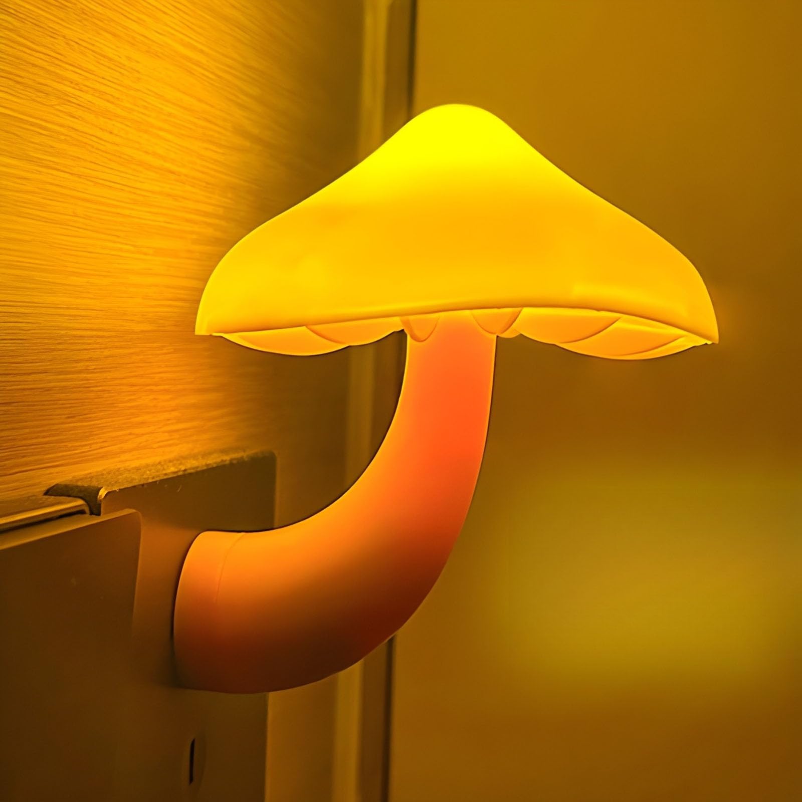 Esupport Mushroom-Shaped Led Night Light, Energy Saving, Yellow, Model Es-Lnh001, 50000H Lifespan, One Size