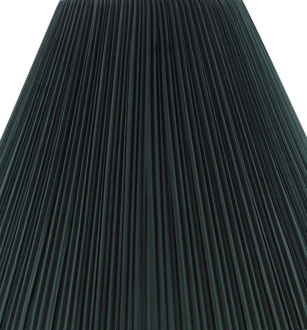 Aspen Creative 33193, Transitional Hardback Empire Shaped Mushroom Pleated Dark Green Spider Shade, 6'' Top X 16'' Bottom X 12''