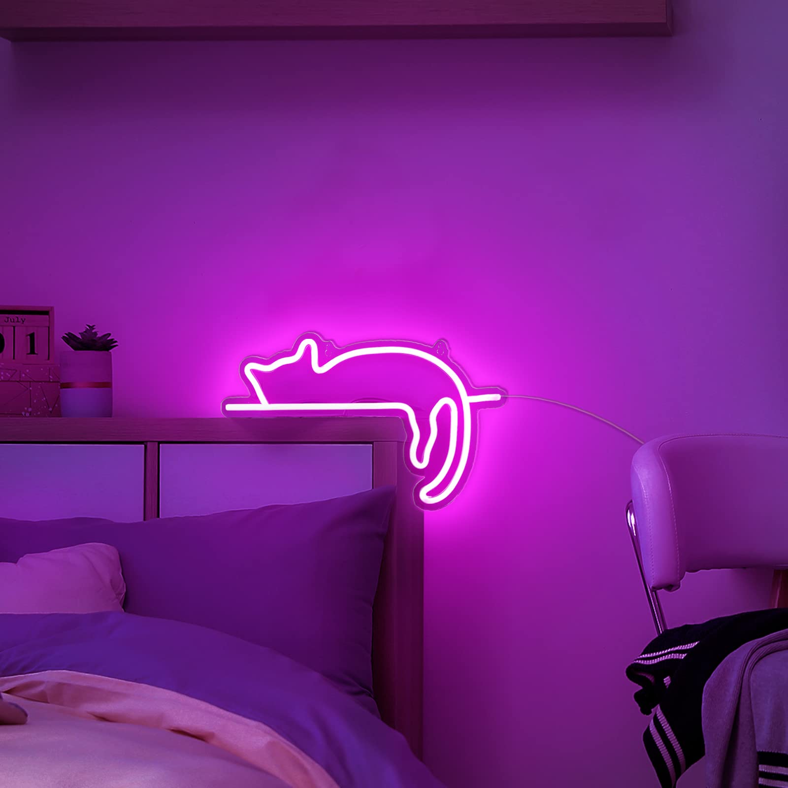 Kathfly Cat Neon Signs Lights Decor Dog Neon Light Animal USB Operated Decorative LED Neon Light Sign for Room Wall Table for Ch