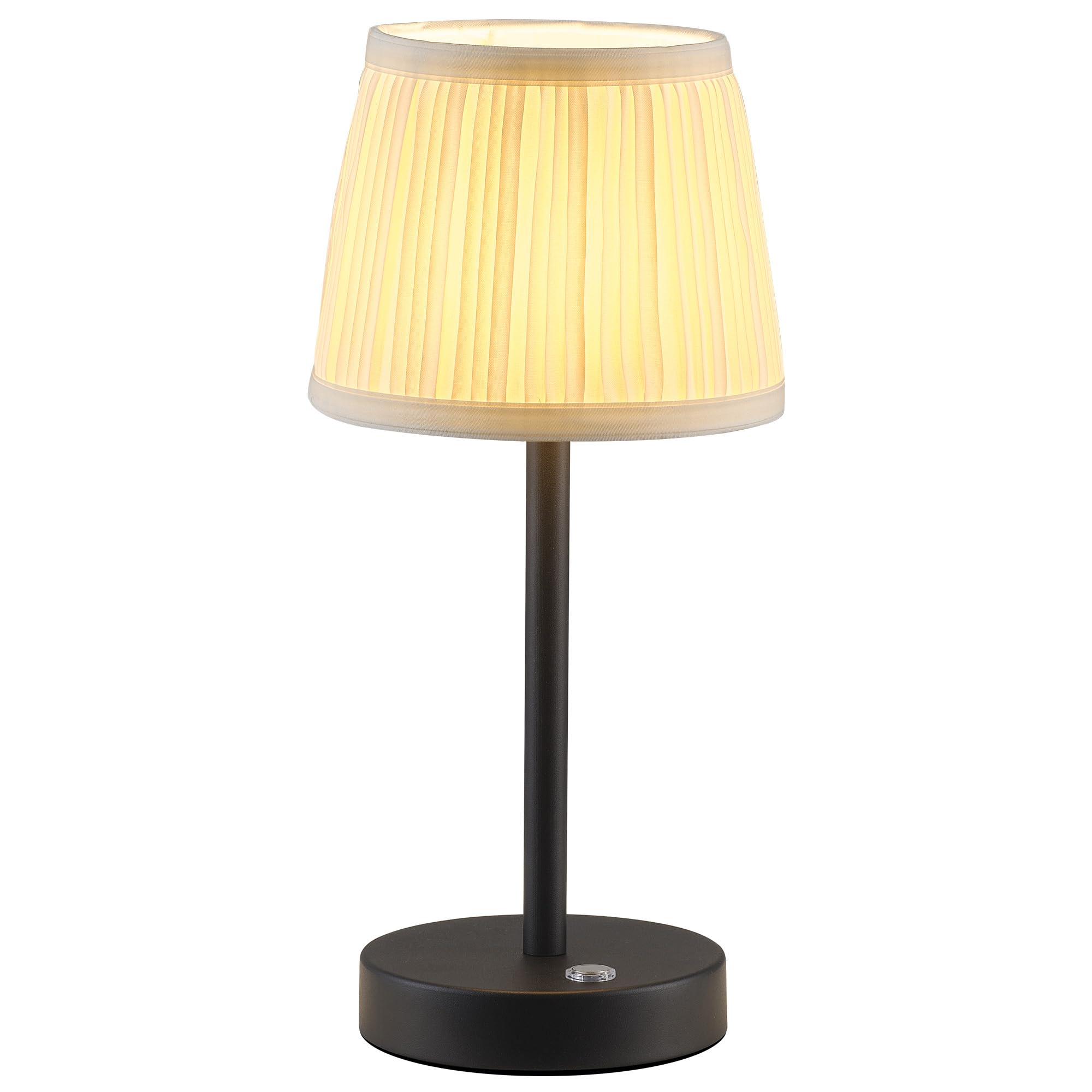 Pusu Cordless Led Black Table Lamp  Rechargeable 4000Mah 3 Way Dimmable Bedside Small Lamp With Fabric Shade  Lighting For Bedroom  Kids Room  Bathroom  Kitchen  Home Decor  Gift  Night Light