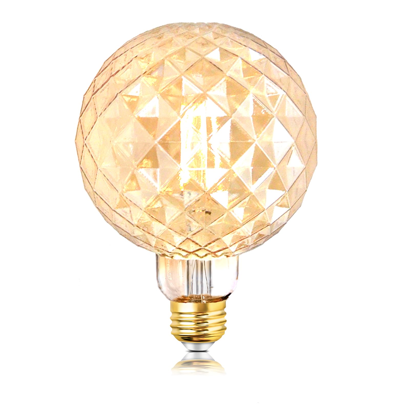 SD LUX Vintage LED Edison Bulb 6W 600LM Dimmable G40 Globe E26 Warm White 2700K, Model 125BL, Soft White, 1 Pack