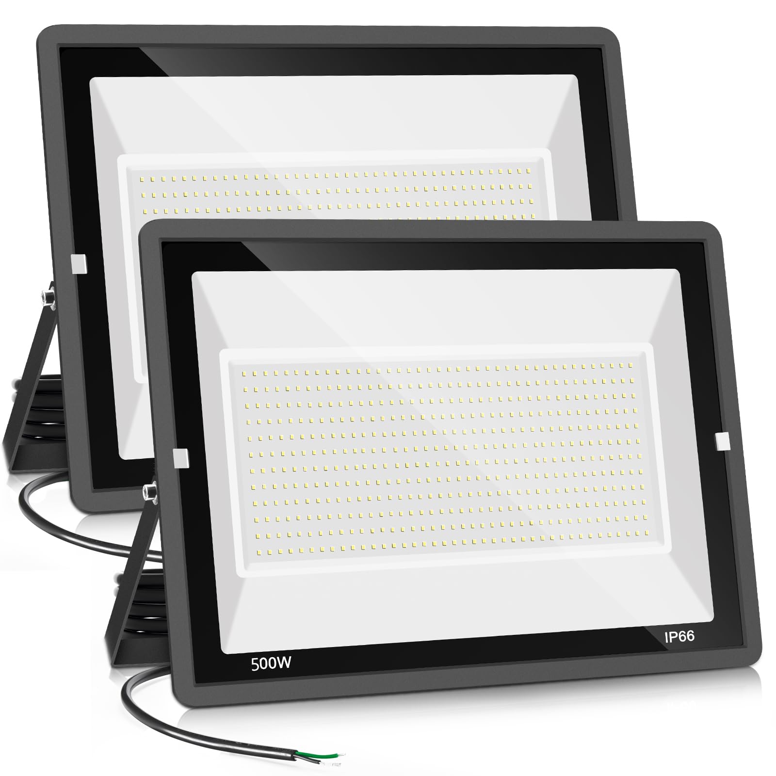 Xycn 500W Led Flood Light 2-Pack, 58,500Lm Daylight, Ip66 Waterproof For Outdoor Use