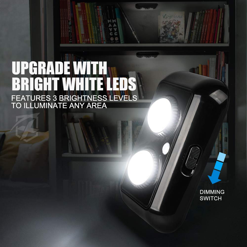 Xprite 3 Pcs Gun Safe Light Kit With Pir Motion Sensor, Rotatable Lens Multi-Directional Sensitive Lighting Inside For Your Gun Safes Cabinet, Closet And Locker