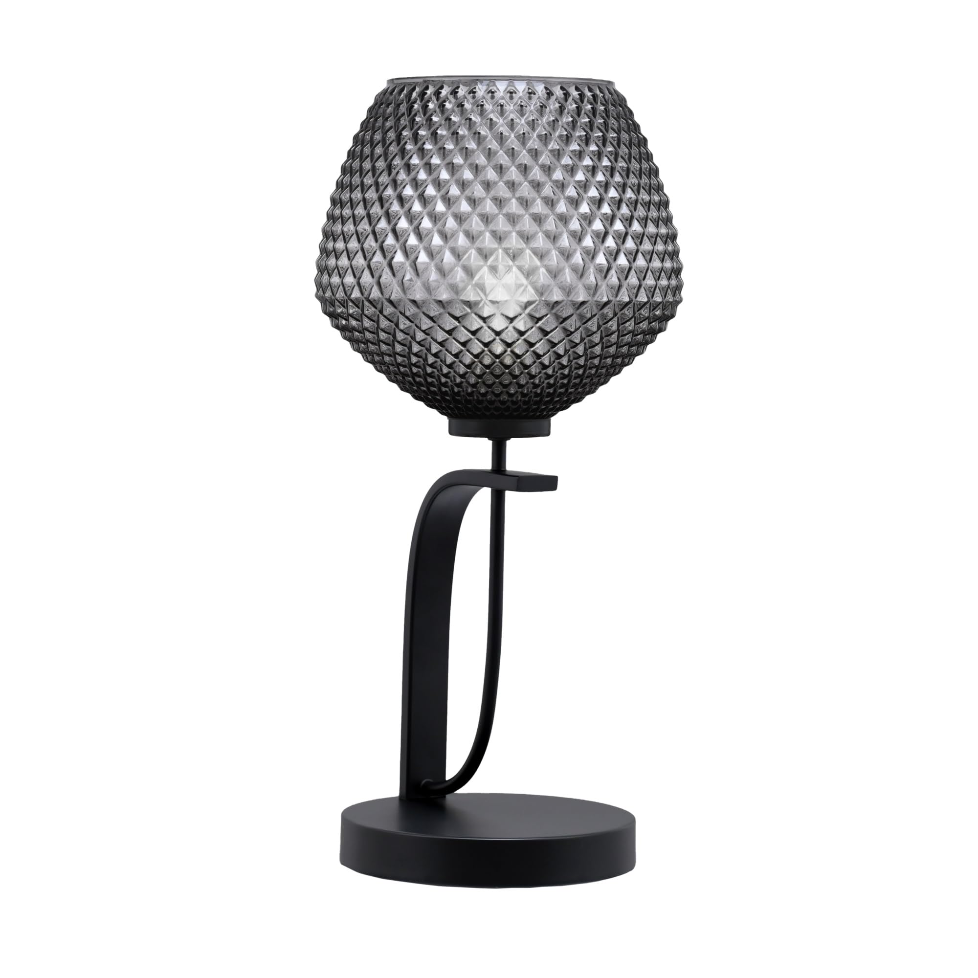 Cavella 1 Light Accent Lamp Shown in Matte Black Finish with 9" Smoke Textured Glass