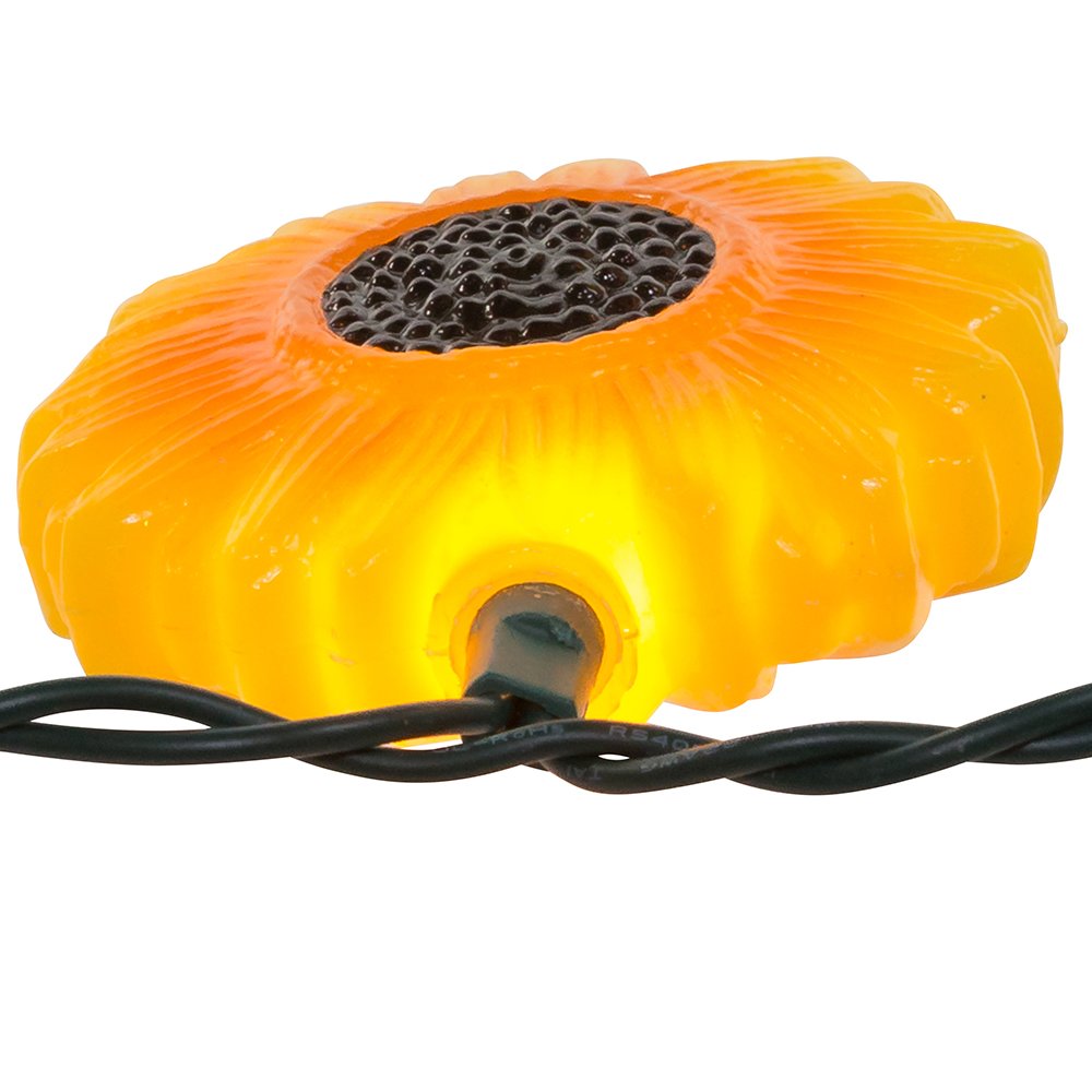 Kurt S. Adler 10-Light Sunflower Light Set UL4248, 11.5ft, Yellow, Plastic
