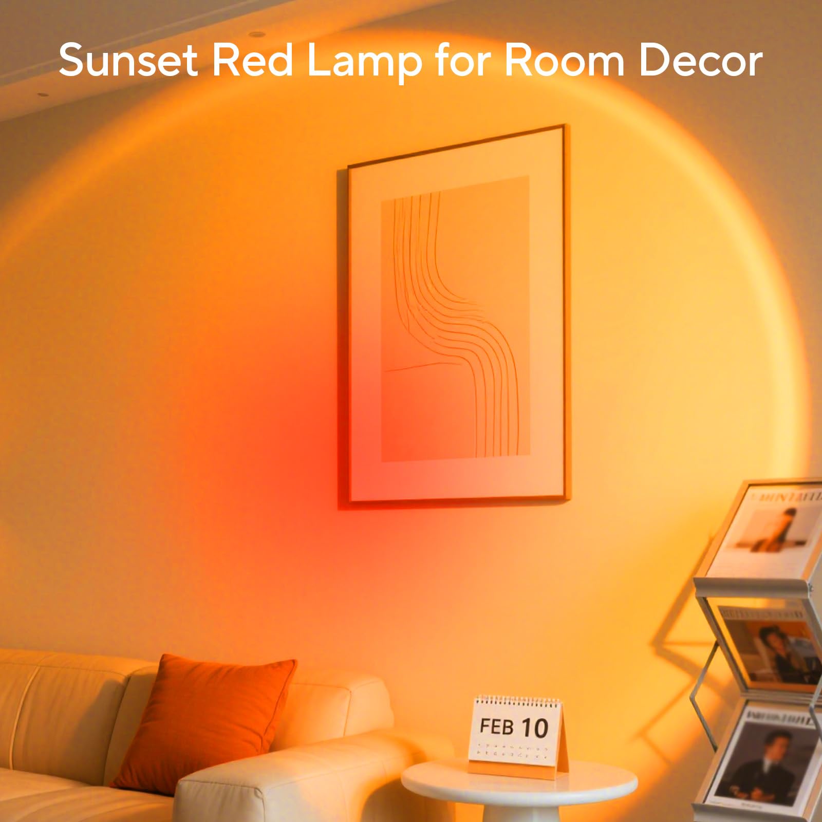 Neroupe Sunset Lamp Projector, 180? Adjustable LED Mood Light, Sunset Red, Model N04