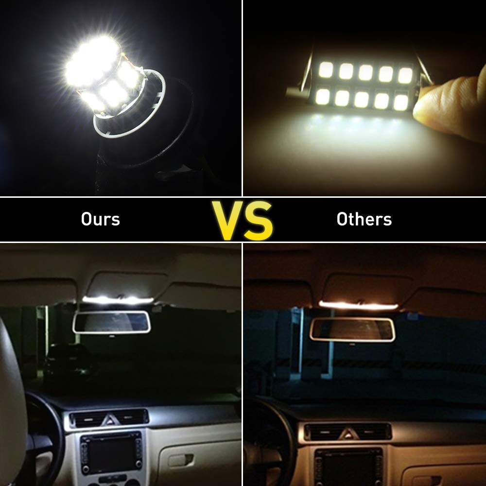Efoxcity 1156 LED Bulbs 20 Pack 50-SMD White for Car Turn Signal Lights