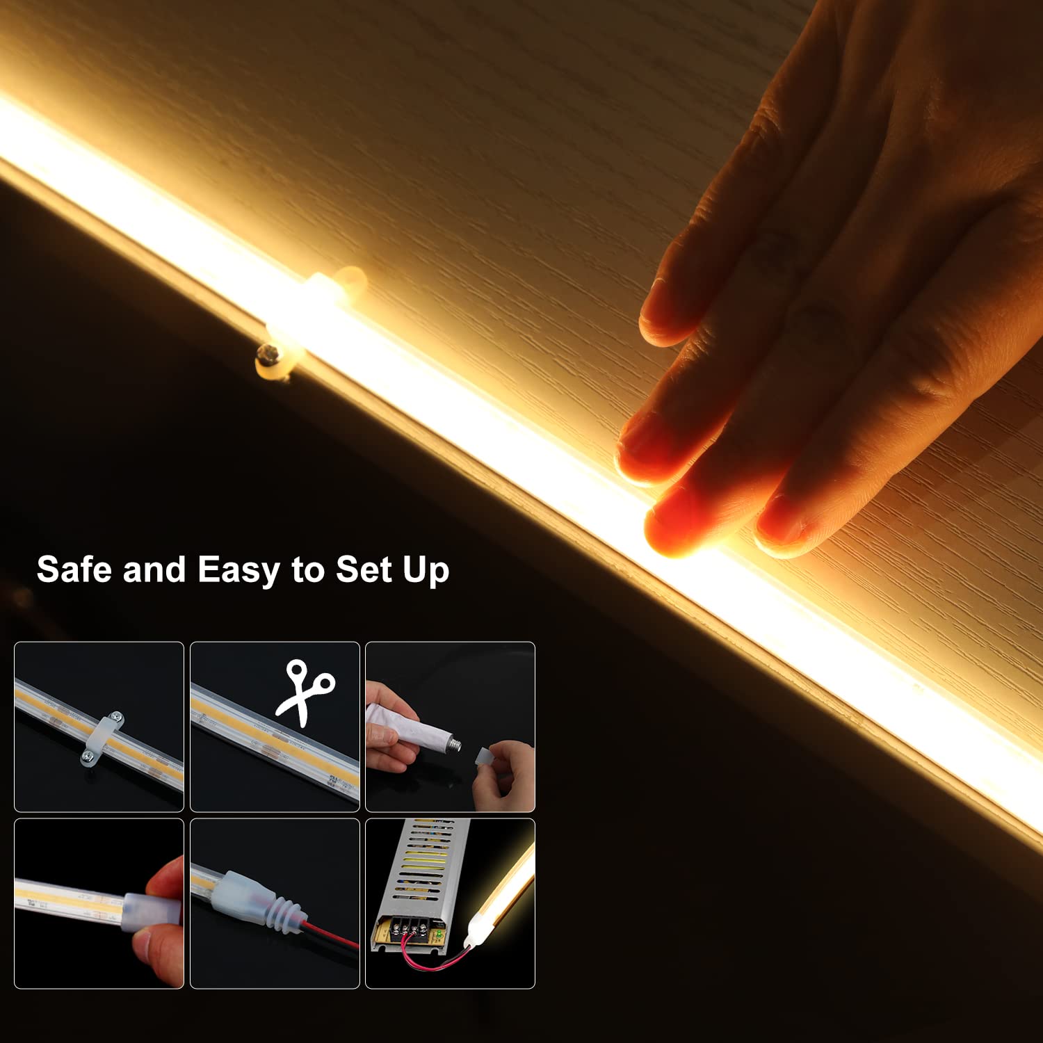 Dephen 16.4Ft Outdoor Led Strip Lights, Ip67 Waterproof, 528 Leds/M, 4000K For Indoor/