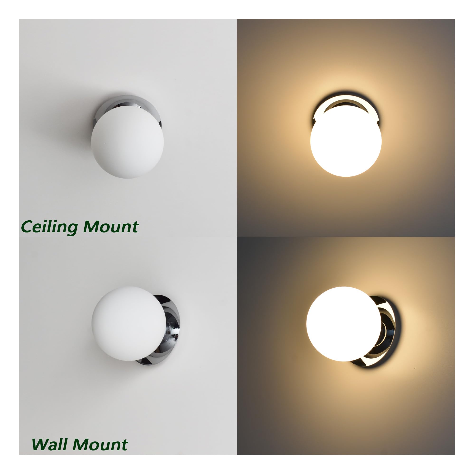 Wall Sconces, 1 Light Modern Globe Sconce, Wall Light For Bedroom Bathroom Living Room & Hallway Vanity Lighting, Ceiling Light