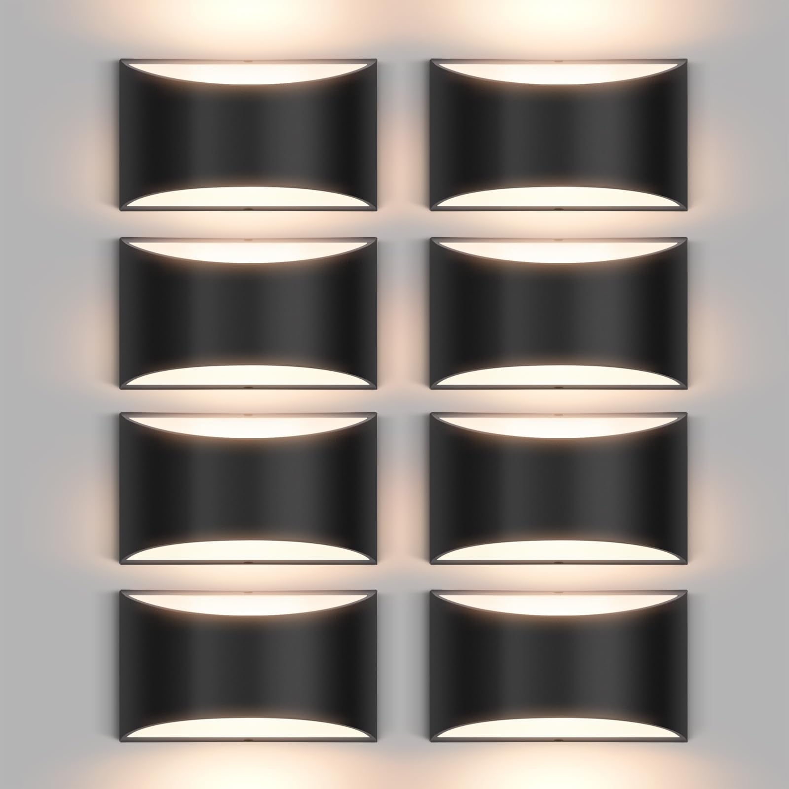 Aiilsmp 8 Pack Black Modern Led Wall Sconces Light Hardwired Wall Sconces Indoor Up And Down Sconces Wall Lamps Warm White 3000K(With G9 Bulbs)