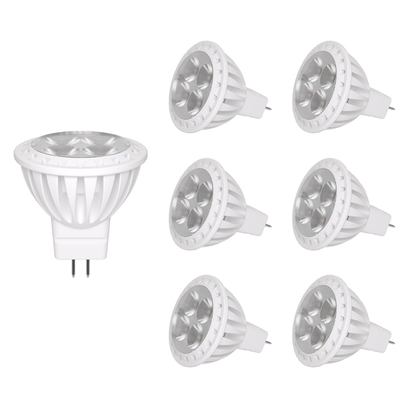Gohdlamp 6-Pack Mr11 3W Led Bulbs - Daylight White 6000K, Gu4 Bi-Pin Base, 12V Low Voltage Spotlight, Non-Dimmable, Energy-Effic