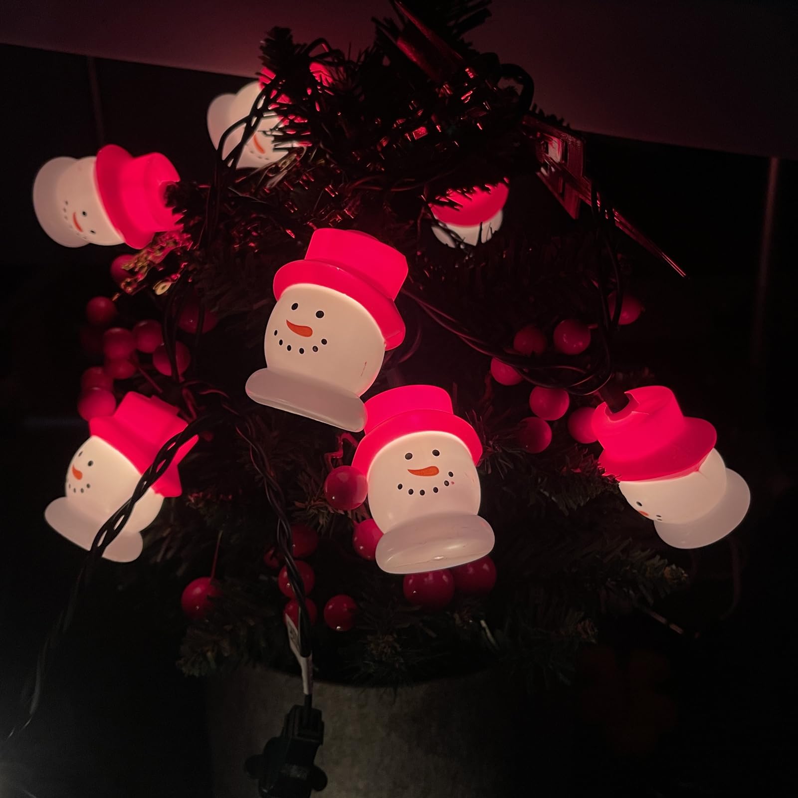 Konictom 8.5Ft Christmas Snowman Lights,Snowmen Christmas Decorations With 10 Snowman Head Lights,Waterproo Perfect For Outdoor And Indoor Christmas Tree, Bedroom, Door, Party Decor