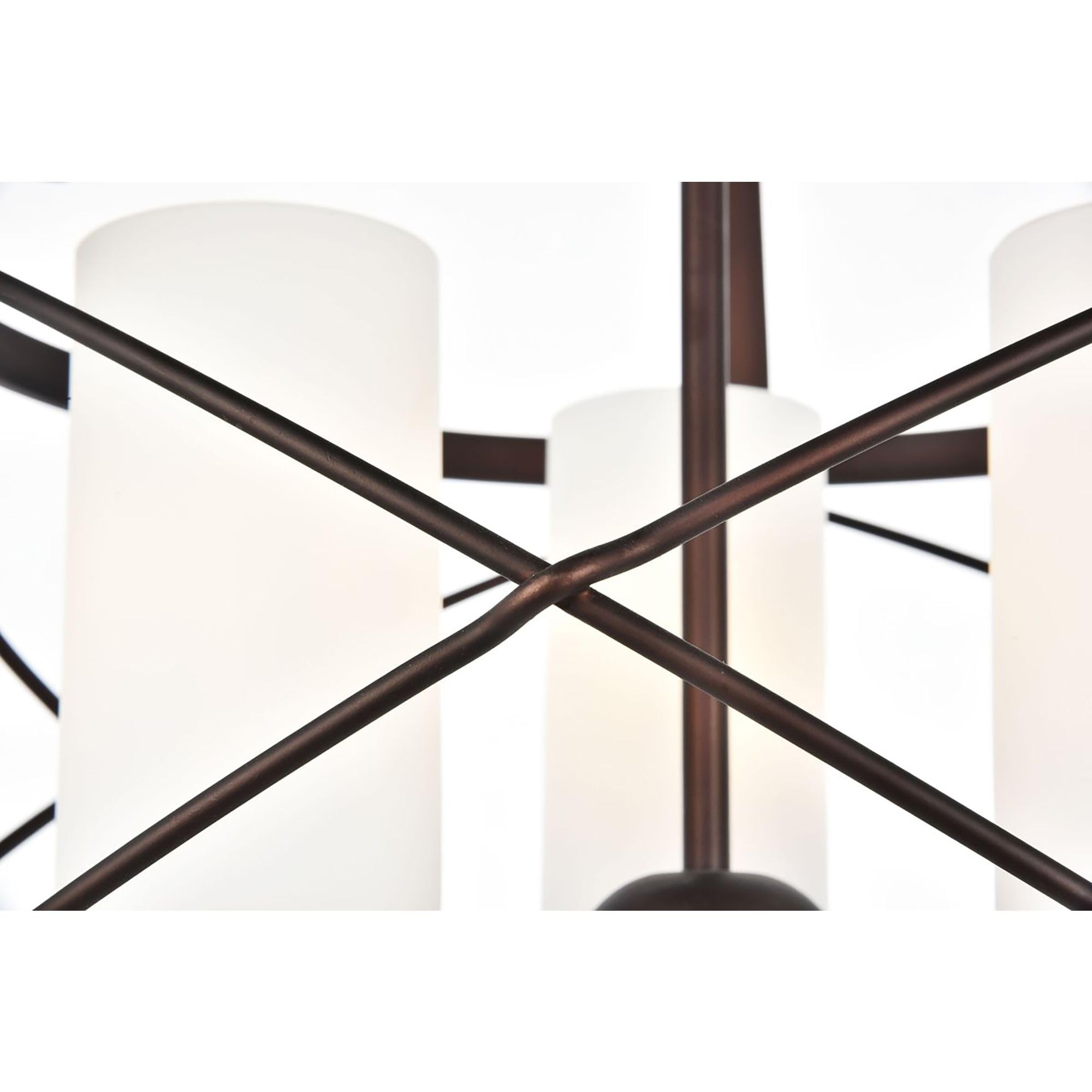 Elegant Lighting Living District Indoor Modern Home Decorative Bright Ceiling Wren Collection Pendant D15.8 H17.3 Lt:3 Dark Copper Brown and Frosted White Finish
