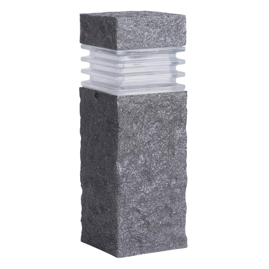 Sterno Home GL33749ST Paradise Low Voltage LED Polyresin Bollard with Textured Stone, Path Light, 3-watt,Black, 1-Pack