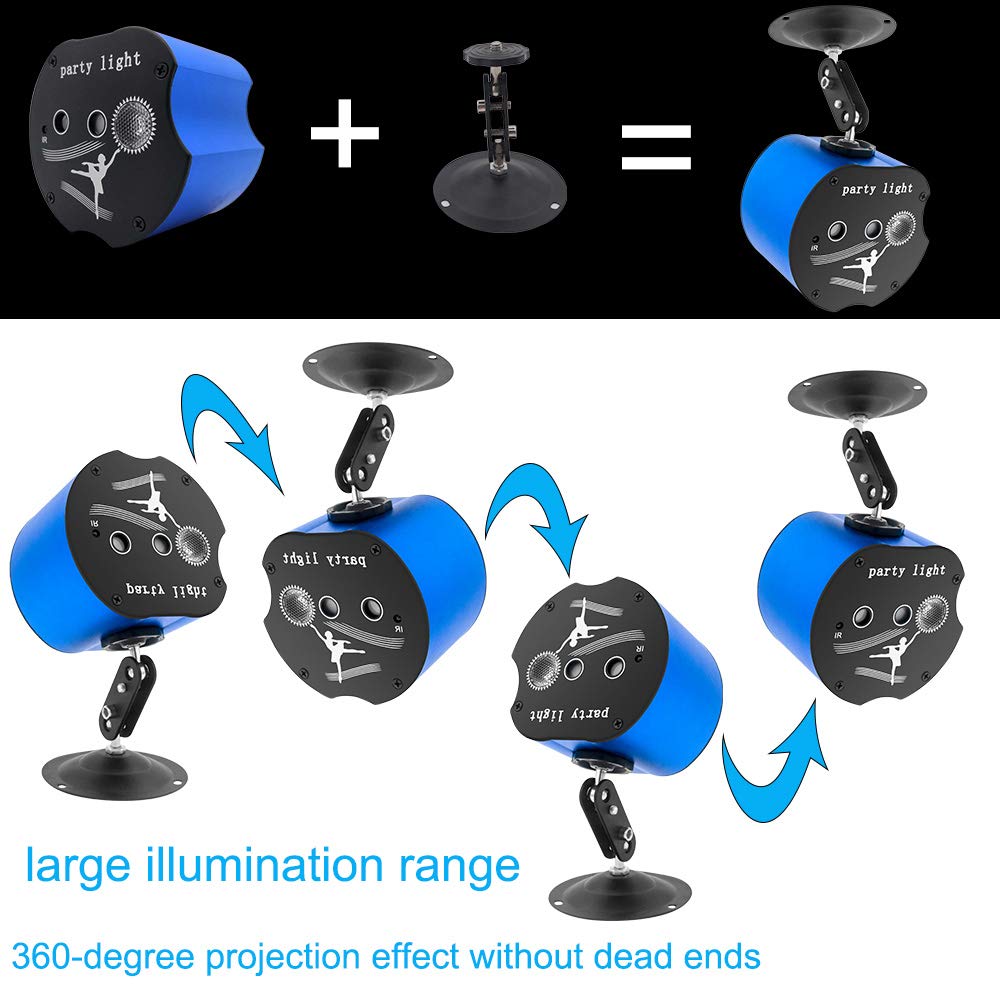 Disco Lights - Sound Activated Rave Stage Light Projector Effect with Remote Control for Xmas, Bar, Parties, Karaoke, KTV, Chris