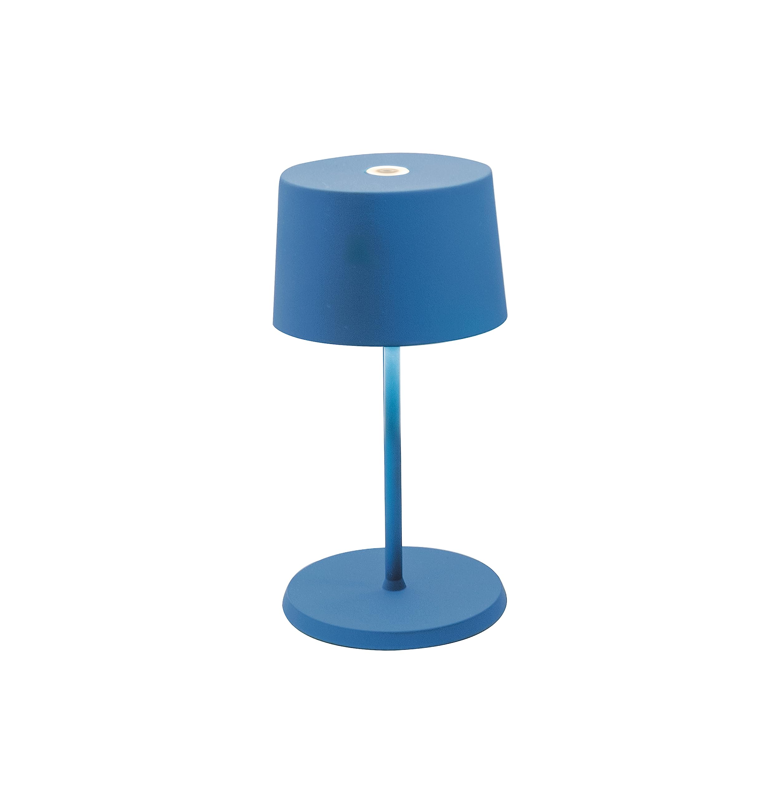 Zafferano Olivia Mini Lamp, Portable Rechargeable Table Lamp, Touch Control, 8.7 Inches, Capri Blue, Model LD0860K4