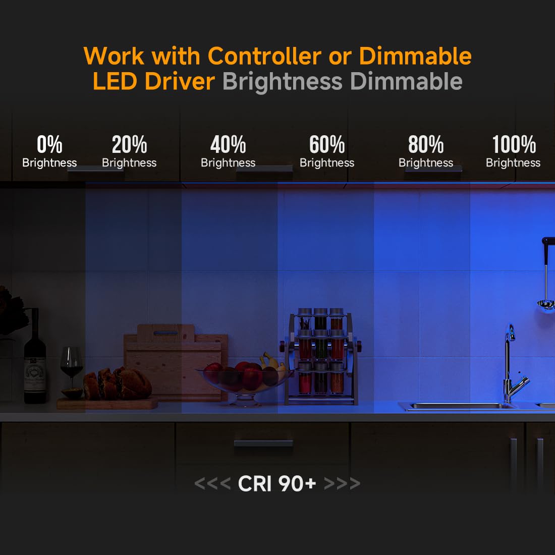 Btf-Lighting Fcob Cob Led Strip Blue Color 480Led/M 16.4Ft Dc24V Flexible High Density Uniform Light 8Mm Width Bright Dimmable F