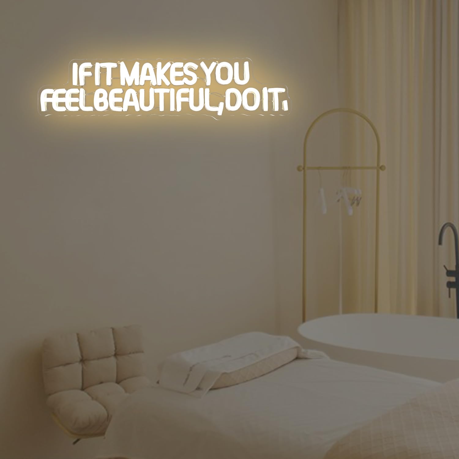 If It Make You Feel Beautiful Do It Neon Sign For Wall Decor Beauty Room Neon Led Sign Spa Salon Neon Light Up Sign For Beauty Salon Spa Studio Business Esthetician Shop Decoration Gift