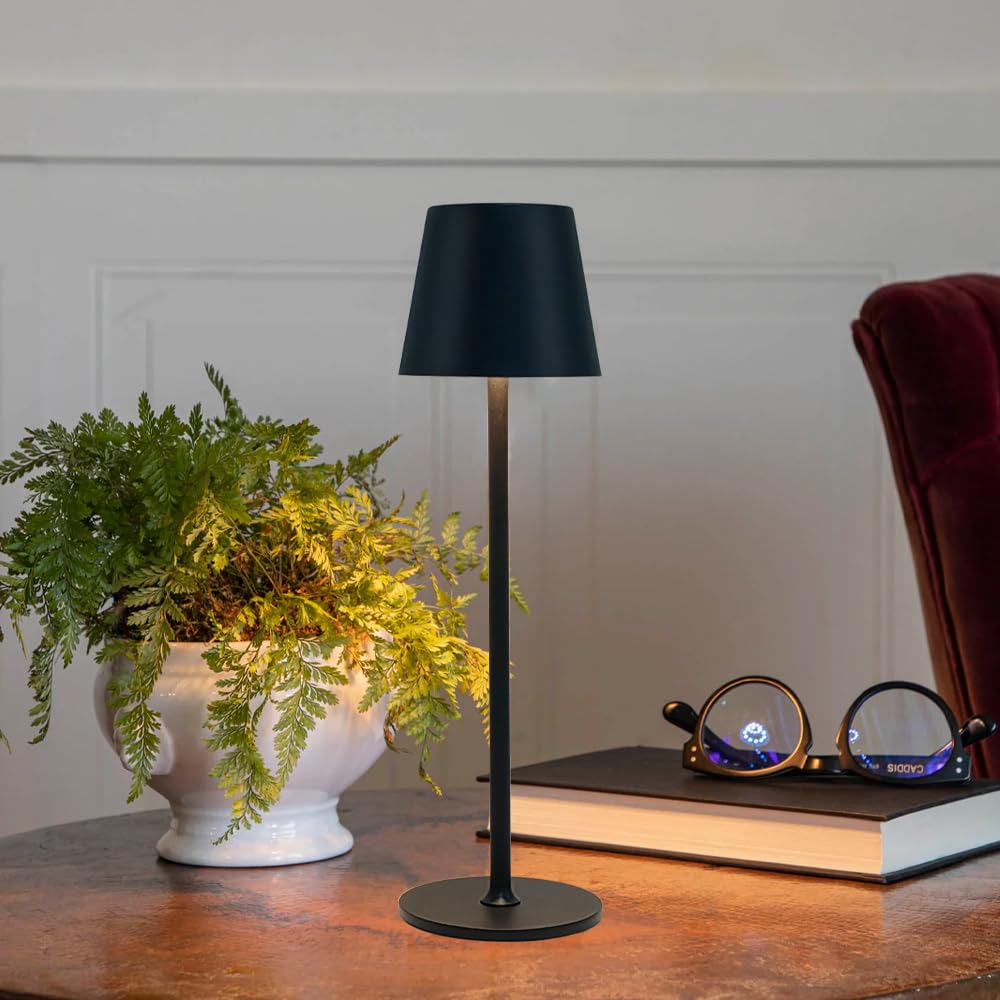 2 Pack Cordless Table Lamps, Rechargeable Portable 5000Mah Battery Operated Lamp, Led 3 Color Stepless Dimming Touch Bedside Lam