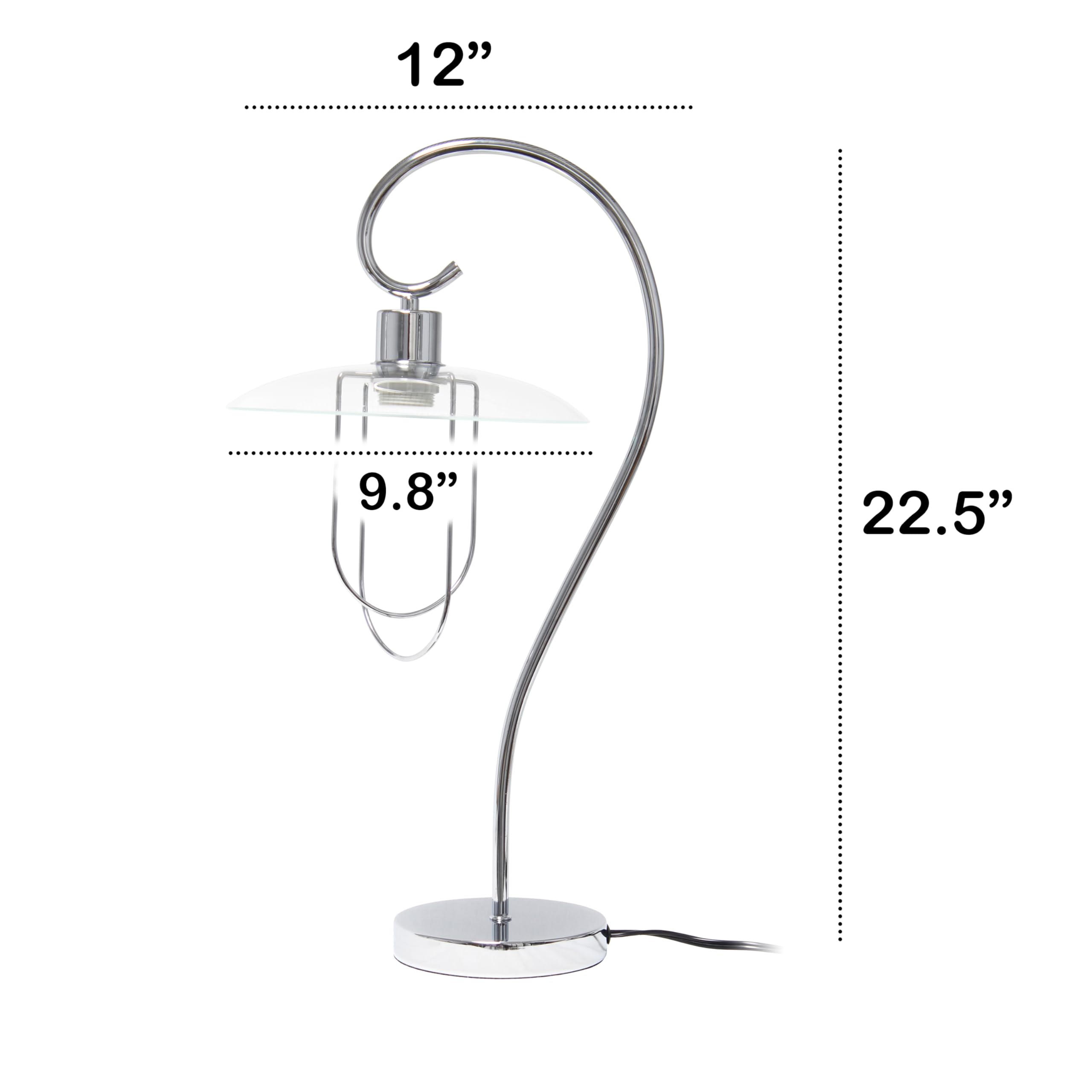 LALIA HOME Modern Table Lamp, Iron, Polished Chrome, Model LHT-4000 Family