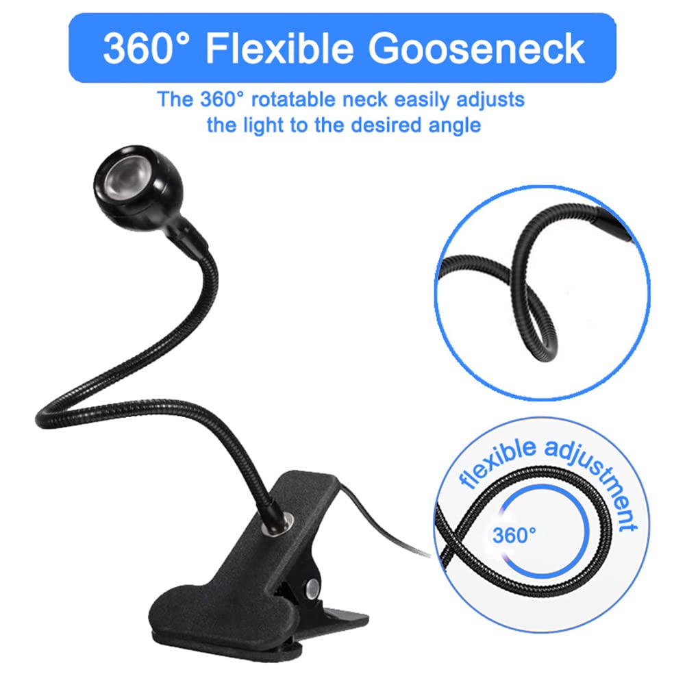 Meitawilltion 3W Uv Led Desk Light Flexible Gooseneck And Clamp Mini Desk Light With Switch Portable Glue Curing Lamp Light For Mobile Repair Silver