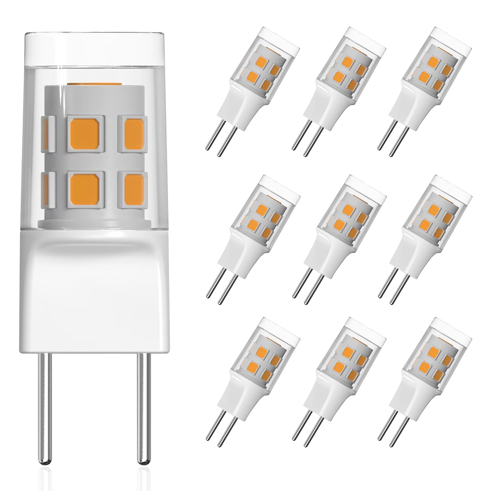 SSQY G8 LED Light Bulb 3W Warm White Bi-pin Xenon JCD Type 120V 10 Pack