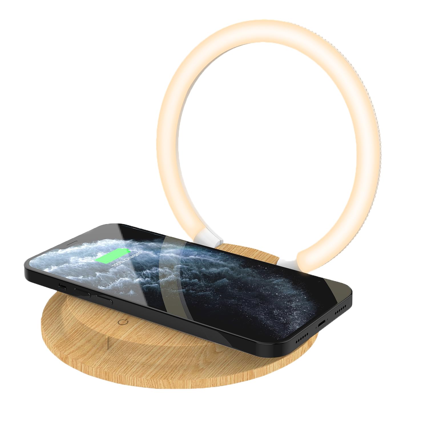 NENRENT LED Table Lamp with Charging Solution - Adjustable Bedside Desk Lamp with Touch Control, 3 Brightness Levels, Eye-Caring