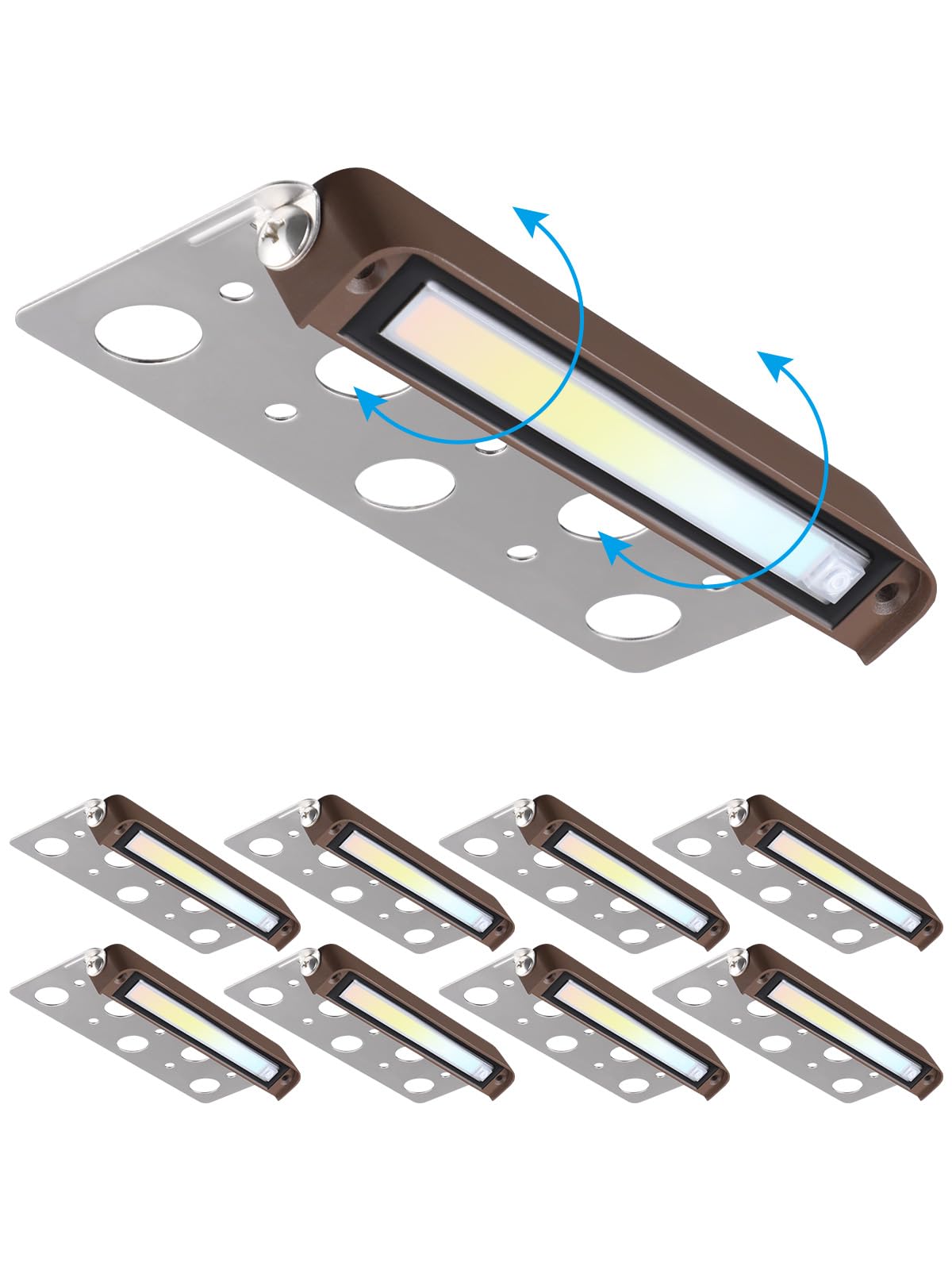 LEONLITE 8-Pack LED Hardscape Lighting 5CCT 7 Inch Low Voltage Paver Light Model 61895 Aluminum Outdoor Step Light
