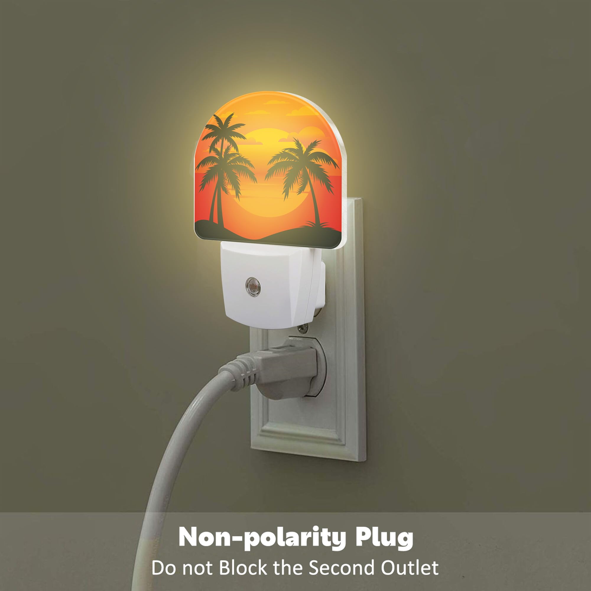 sndheke Palm Tree Night Light, Sunset Design, 0.5W Energy Saving, Kids Home Decor, Model SBD04, Color21