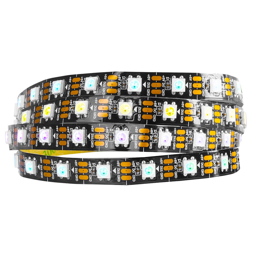 BTF-LIGHTING WS2812B RGB LED Pixel Strip 3.2FT 60 LEDs Black PCB Flexible IP30 Non-Waterproof